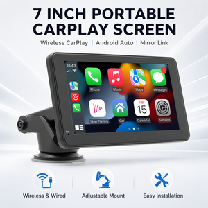 Écran intelligent portable pour voiture de 7 pouces IPS 2.5D avec écran tactile, résolution 1024x600, prend en charge le CarPlay sans fil, Android Auto Mirror - Product Image 4