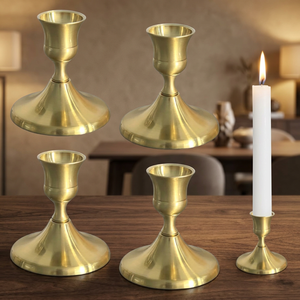 Metal Chamberstick Taper Candle Holder Rustic Handheld <b>Candlestick</b> Stand Vintage Candle Holder Decorative Metal Candle Stand - Product Image 3