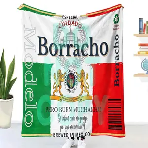 Recién llegado, regalo personalizado para el Día de la madre, Borracho mexicano Borracha Chingona Chingon, manta de viaje por sublimación - Product Image 4