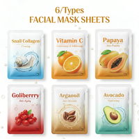 Masque facial hydratant aux fruits avec logo personnalisé, masque facial en collagène, masque en feuille coréen nourrissant pour le soin de la peau