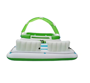 6 orang mengambang air kolam pulau raksasa danau santai rakit besar PVC Pulau tiup untuk danau pantai Sungai - Product Image 2