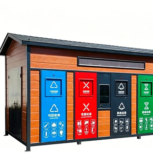 Bac à déchets intelligent et mobile pour la collectivité extérieure, avec quatre compartiments de tri pour la gestion des déchets et le recyclage - Product Image 4