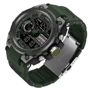 HOT sale SANDA 9010 Men Digital Watch High Quality 5atm Waterproof Resin Strap Stop Watch Electronic Stopwatch