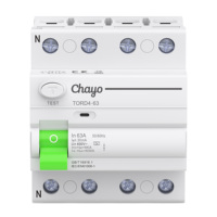 Disjoncteur différentiel de type A 6KA sur rail DIN RCCB 4P 30mA 100mA 300mA pour circuits d'appareils et panneaux de prises Chayo