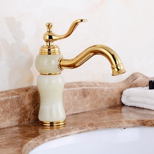 Robinet <span class=keywords><strong>mitigeur</strong></span> de <span class=keywords><strong>lavabo</strong></span> en laiton doré, prix d'usine, bon marché en laiton doré Jade robinet de <span class=keywords><strong>lavabo</strong></span> en marbre D8916 - Product Image 1