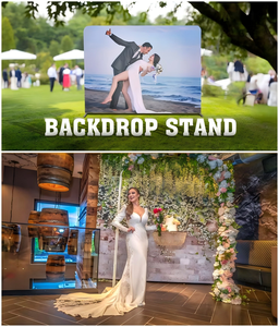 カスタムプレミアムシマー写真ブースバックドロップスタンド軽量8 * 8ftポータブルアルミバンケットバックパネル結婚式用 - Product Image 6