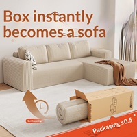 Canapé modulaire en forme de L beige moderne avec design à rayures verticales et chaise longue pour salon, maison, appartement, hôtel