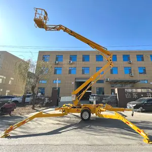 China 12m 14m Electric Battery Powered Design Aerial Lift Cherry Picker Boom Lift For Lifting Man