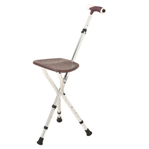 Folding Cane <b>Stool</b> With Seat Telescopic Tripod <b>Adjustable</b> <b>Height</b> Outdoor Support For Elderly Portable Walking Stick Chair - Product Image 4