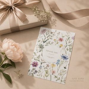 Set di Biglietti di Ringraziamento con Fiori Selvatici ad Acquerello, Design Assortiti con Bordi Floreali per Cartoleria Personalizzata di Gratitudine - Product Image 2