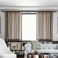 Ensembles de tringles à rideaux doubles noires en aluminium de bonne qualité pour la décoration de la maison d'hôtel