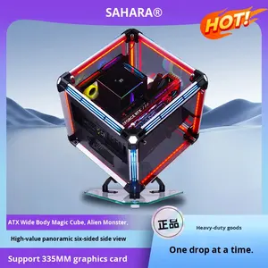 Boîtier <span class=keywords><strong>d</strong></span>'<span class=keywords><strong>ordinateur</strong></span> Sahara Gravity Cube Alien Ocean View Room, entièrement transparent, ATX, tour complète, pour jeux de bureau - Product Image 4