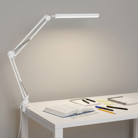 Lampe de bureau LED à pince réglable, design moderne en aluminium, protection des yeux, intensité variable, lampe de table électrique pour la lecture et le travail