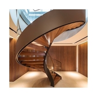 Escalier Courbé Personnalisé de Luxe en Gros, Escalier Courbé Intérieur avec Poutre en Acier Carbone pour la Décoration de Villas, Appartements et Hôtels