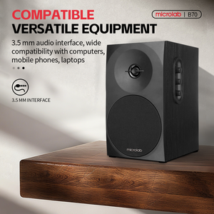 <span class=keywords><strong>Enceinte</strong></span> de studio <span class=keywords><strong>professionnelle</strong></span>, bibliothèque, stéréo, portable, active, moniteur, basses profondes, pour home cinéma, en bois, 2.0 canaux, B70 - Product Image 5