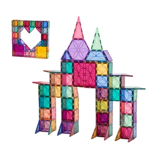 3d Diamant Magnetische Blokken 120Pcs Bouw Stam Kids Diytoys Magnetische Tegels Magneet Bouwstenen Voor Jongens Meisjes Leeftijd 3-8