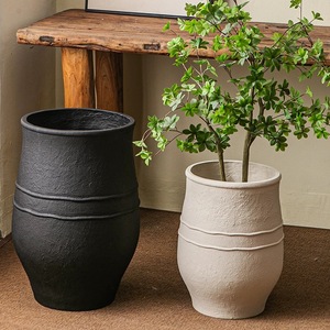 Nhà Máy Nóng Bán Kết Cấu Mộc Mạc Sợi Đất Sét Nhà Máy Nồi Trang Trí Ngoài Trời Chậu Hoa Trồng Cho Nhà Vườn - Product Image 5