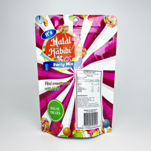 Túi đứng BOPP tùy chỉnh có khóa kéo, cửa sổ trong suốt tái sử dụng, hàn nhiệt, dùng để đóng gói kẹo, in logo và màu sắc tùy chỉnh - Product Image 2