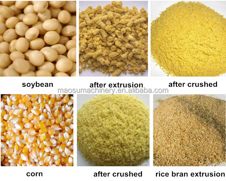 Full fat soya soybean meal extruder machine for animal pig chicken feed