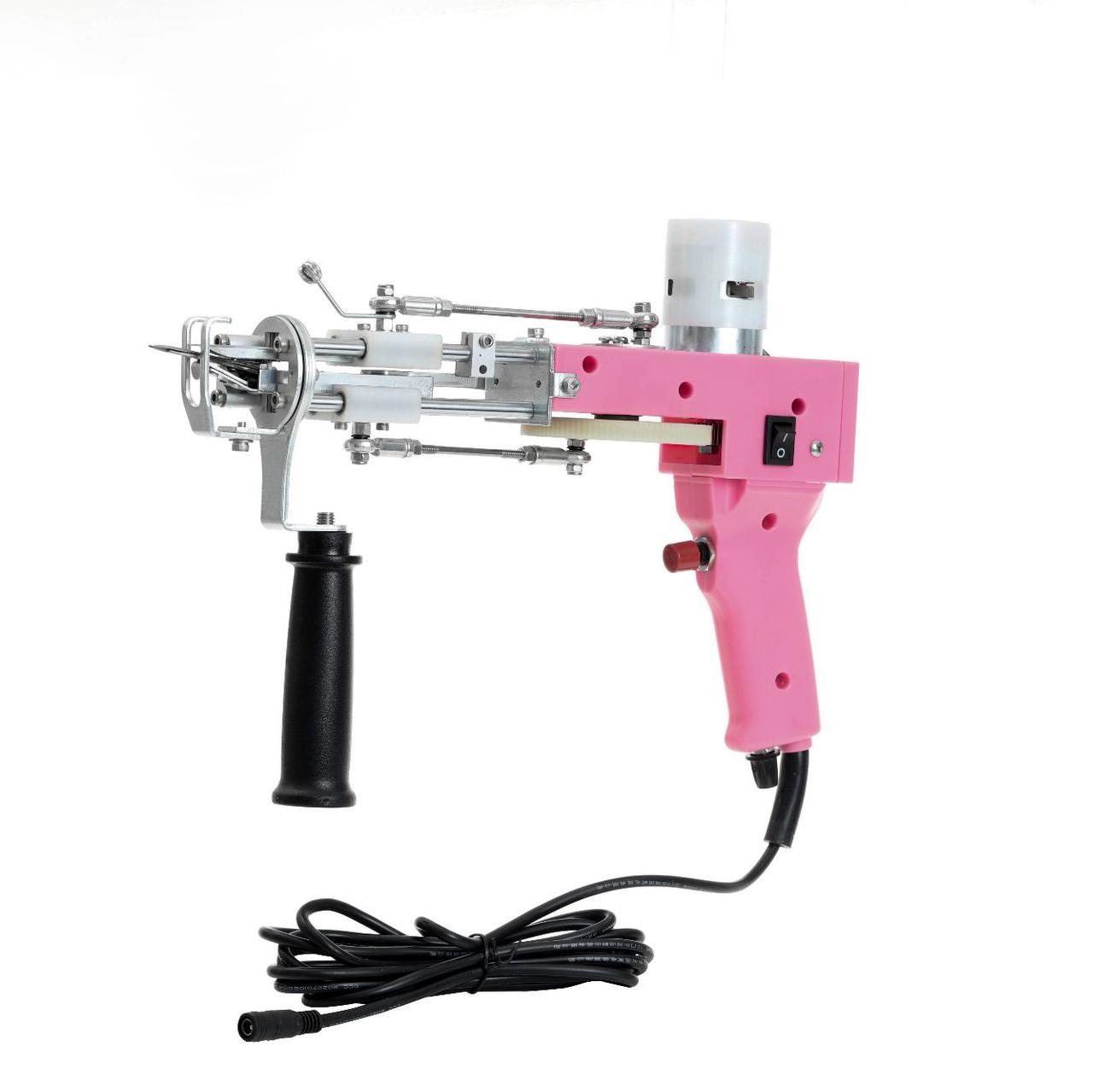 Розовый двухфункциональный Электрический ткацкий пистолет для плетения ковров