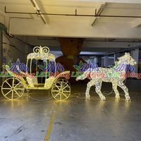 Décoration lumineuse géante 3D en forme de calèche de Cendrillon à LED pour extérieur, mariage, Noël, IP65