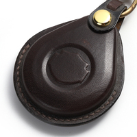 Étui pour clé de voiture en cuir italien fait main avec icônes de boutons en relief, pochette de protection en laiton pour porte-clés, cadeau de Thanksgiving