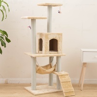 Arbre à chat multi-niveaux avec condo, hamac, rampe, griffoir en sisal et maison de jeu pour chats et chatons