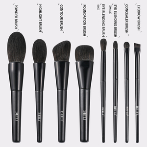 Fabricant de pinceaux de beauté avec logo personnalisé Brosse à cheveux noire mate <span class=keywords><strong>Kit</strong></span> de pinceaux de maquillage professionnel avec emballage écologique - Product Image 2