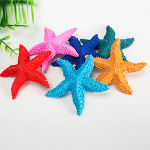 Décorations d'étoiles de mer en résine naturelle, 6 pièces, ornements colorés pour aquarium, autocollants muraux imperméables pour aquarium, style méditerranéen - Product Image 2
