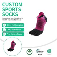 Chaussettes à cinq doigts à séchage rapide pour hommes et femmes, pour activités sportives estivales, chaussettes de sport individuelles à la cheville, personnalisables