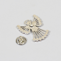 Épingles à revers en alliage de zinc en forme d'ailes d'ange, broches en cristal doré, échantillon gratuit, vente en gros d'usine, pas cher