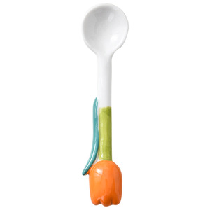 Cuillère en céramique à motif floral 3D peinte à la main, avec long manche, idéale pour les filles sur Instagram. (Ceci fait référence à un - Product Image 5