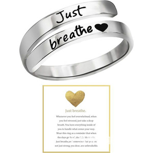 TG-1567 Bague personnalisée en acier inoxydable gravée, avec logo sur mesure, pour femmes et hommes, tendance, avec pierres précieuses, bijoux <span class=keywords><strong>de</strong></span> guérison - Product Image 2