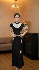 Vestido Qipao Xia Ri Li <span class=keywords><strong>Lian</strong></span> 3890, Vintage, con Mariposas, para Uso Diario - Product Image 6