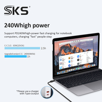 Cable USB C a C de 240W, USB 2.0, 5A, 48V, Cable de Carga Rápida con Trenzado de Nailon y Carcasa de Aleación de Zinc para Laptop, Teléfono y Tablet