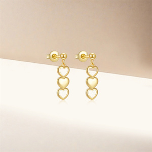 ROXI Pendientes Minimalistas de Plata de Ley 925 con Forma de Corazón Hueco - Product Image 5