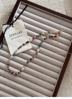 Collier ethnique chinois Fanke en perles de turquoise pour femme, idéal pour les fêtes estivales, couleur fraîche, tendance, léger, luxueux, perles Dopamine