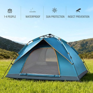 Tente de camping extérieure à une chambre avec ouverture automatique, imperméable, portable, légère, tente de plage familiale - Product Image 3