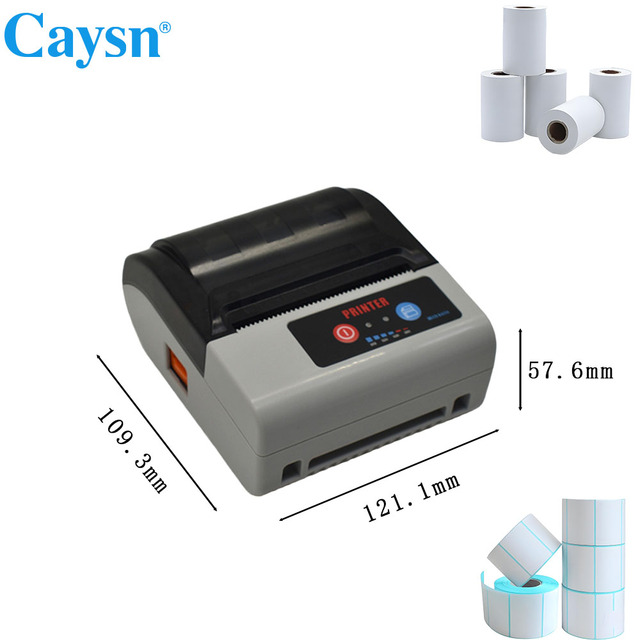 Caysn 3Inch Portable Thermal Label Receipt Barcode Printer with Wireless Bluetooth Bill Printing Machine with Battery