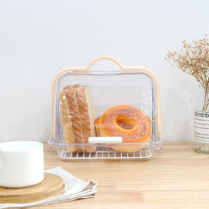 Vente en gros d'usine personnalisée directement PS anti-poussière maison <span class=keywords><strong>boulangerie</strong></span> plastique de qualité alimentaire organiser cuisine pain boîtes de rangement - Product Image 4