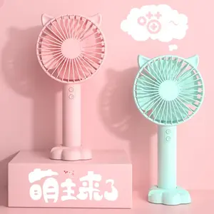 Nouveau mini ventilateur portable USB charge portable dessin animé petit ventilateur veilleuse petit ventilateur avec support de téléphone portable