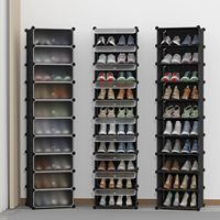2025 article chaud pliant empilable étagère à chaussures 10 niveaux stockage extensible Style de conception moderne pour salle à manger magasin étagère à chaussures