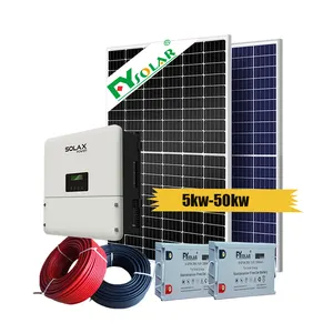 商用太阳能电池板套件5000w -50kw离电网完整太阳能系统10kw 20kw 30kw