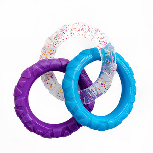 Pet Chew Toys Three <b>Ring</b> Pull Dog Teething Toy Educational <b>Stress</b> Relief Medium Size Blue Purple Orange - Product Image 1