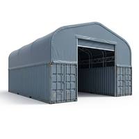 Bâtiment en tissu à portique double en PVC pour l'ingénierie industrielle, à portée libre, avec murs avant et arrière