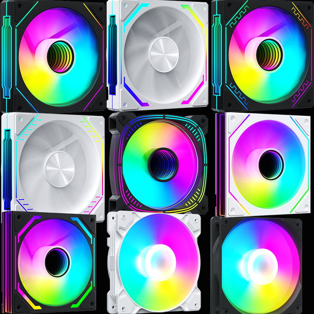 ARGB Sync 120mm RGB Case Fan Silent Low Noise Temp Control Cooling case Fan for PC Gaming Systems Connector Liquid Cooler