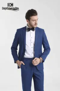 Yüksek kaliteli erkek takım elbise Slim Fit uzun kollu erkek gömlek takım elbise özel erkek düğün takım elbise seti