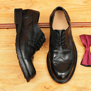 Leather engraved handcrafted leather <b>shoe</b> sole, business casual, British retro style, men's <b>shoes</b> - Product Image 4