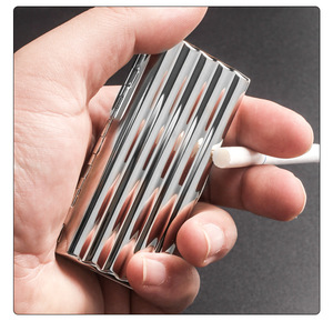Étui à cigarettes en cuivre en gros avec fente pour cartes ondulées, porte-cigarettes portable pour 10/12/16/20 cigarettes - Product Image 1