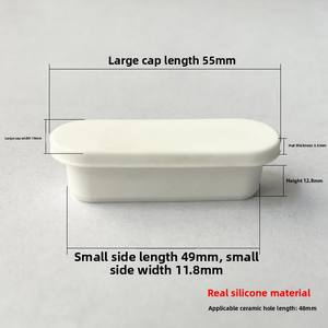 حوض غسيل سيراميك مقاوم للماء ومضاد للرائحة مع مخرج فيضان بشريط طويل بيضاوي منتجات مطاطية سدادة سيليكون - Product Image 2